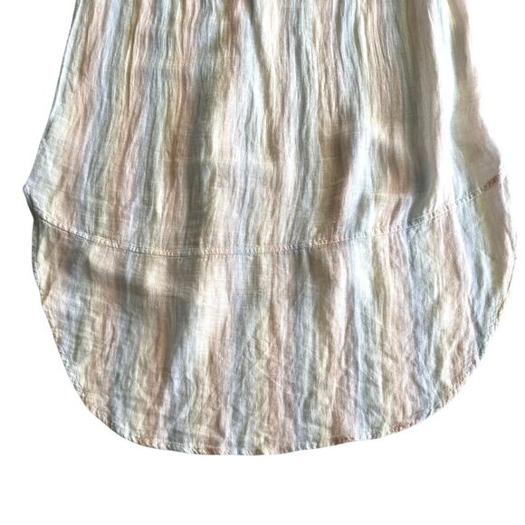 Rails Linen Rayon Jules Rainbow Stripe Sleeveless Hi Low Scoop Hem Tunic Top M - Picture 4 of 9